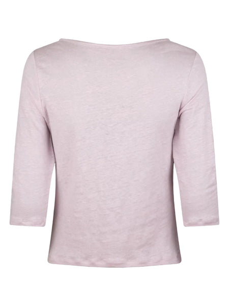Stenstrøms hør T-shirt basic 3/4, Rosa