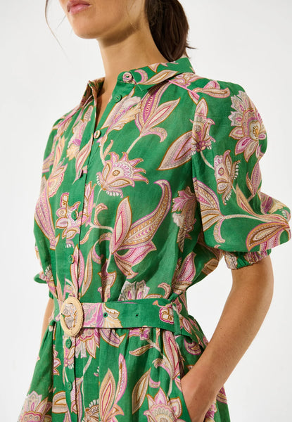 MaryDea short dress, Paisley green