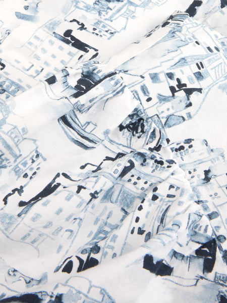 Lykke Blouse SS/26, blue pattern