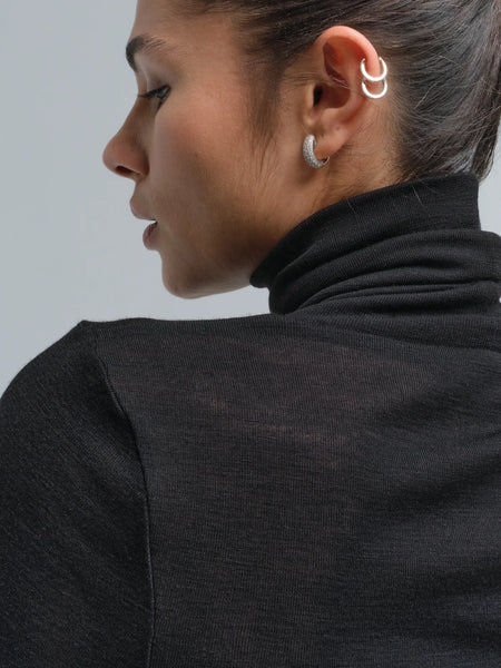 Lola basic wool roll neck, Black