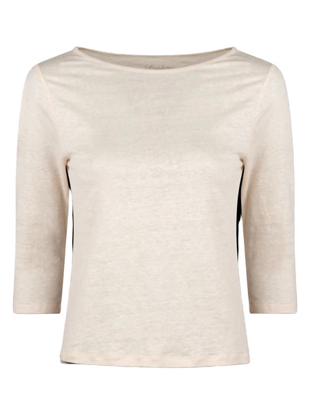 Stenstrøms hør T-shirt 3/4, beige