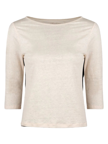 Stenstrøms hør T-shirt 3/4, beige
