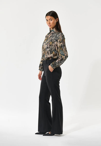 KikkiDea silk blouse AW25, Sencha Black