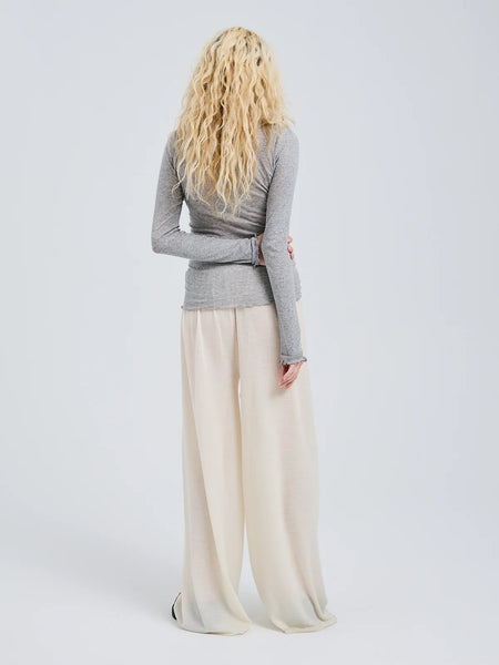 SB Cotton blouse L/S, Basic, Grey melange