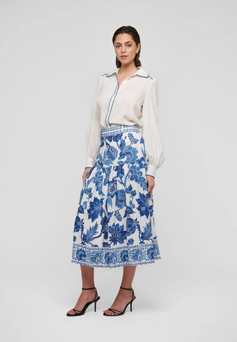 PetrineDea linen skirt, printet