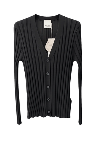 Allude merino rib V-cardigan