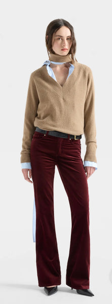 7 the leggy bootcut velvet, AW26, Burgundy