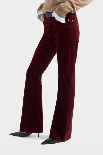 7 the leggy bootcut velvet, AW26, Burgundy