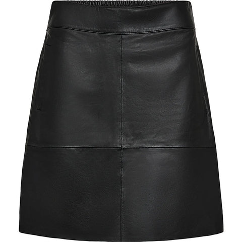 Lorina leather skirt AW26, Black