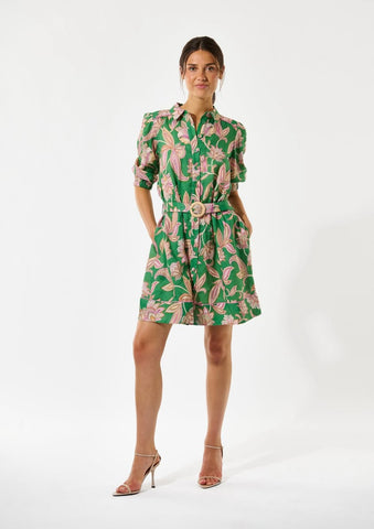 MaryDea short dress, Paisley green
