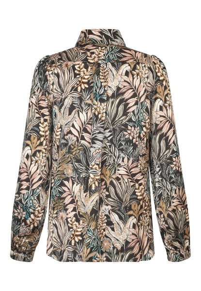 KikkiDea silk blouse AW25, Sencha Black