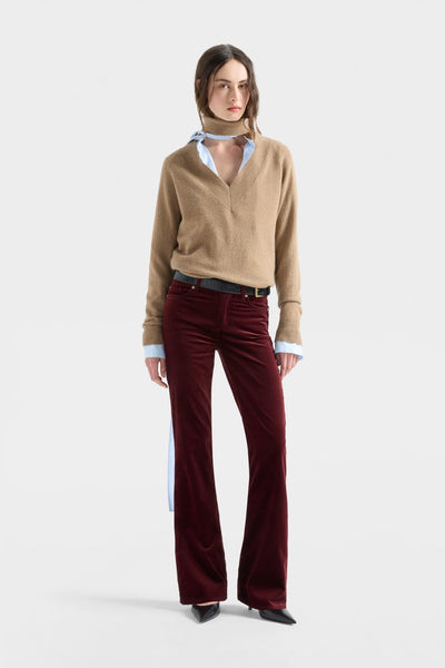 7 the leggy bootcut velvet, AW26, Burgundy