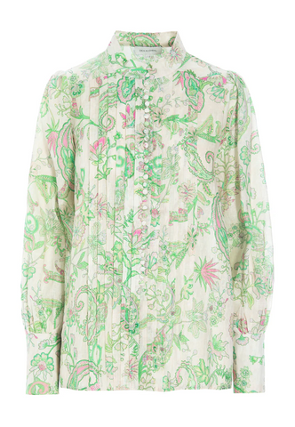 AlaimaDea linen blouse, SS24, Paisley frog