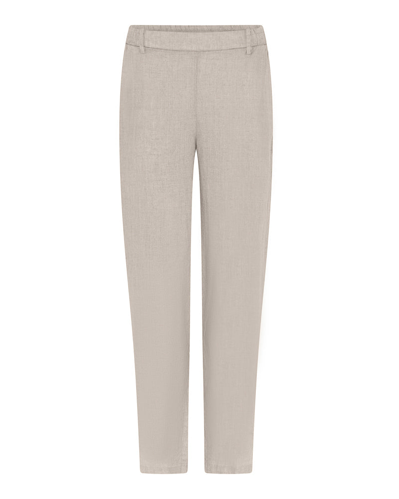 Babett long linen pants, SS24, sandfarvet