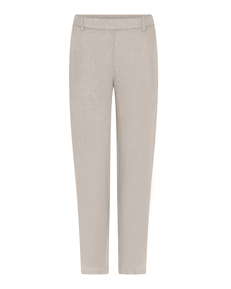 Babett long linen pants, SS24, sandfarvet