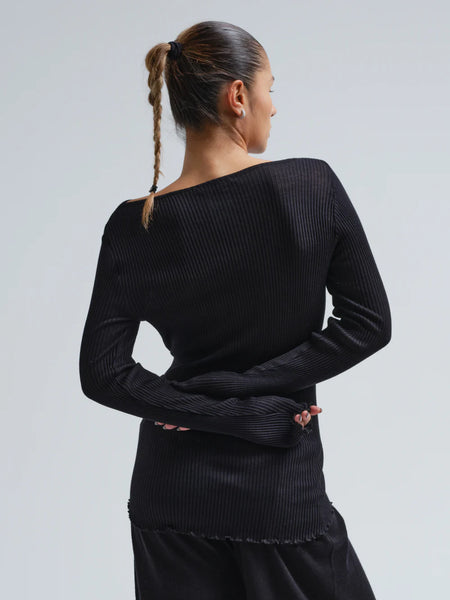 Elegante basic wool blouse, OZ, Black