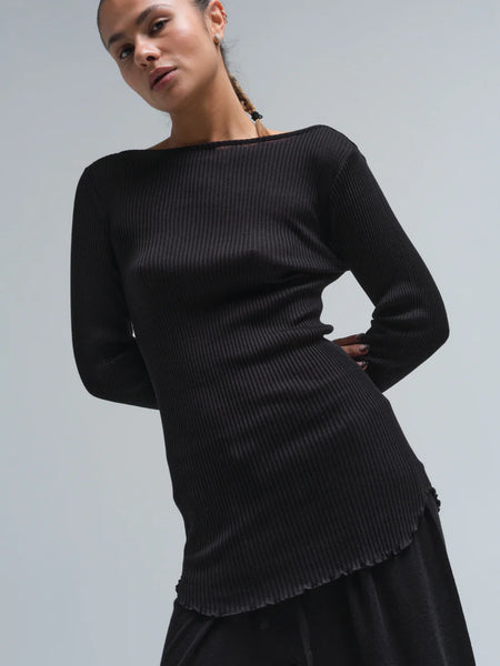 Elegante basic wool blouse, OZ, Black