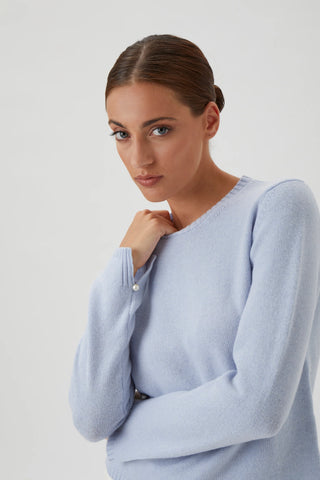 E. Gug pullover w/pearls, AW24, Light blue