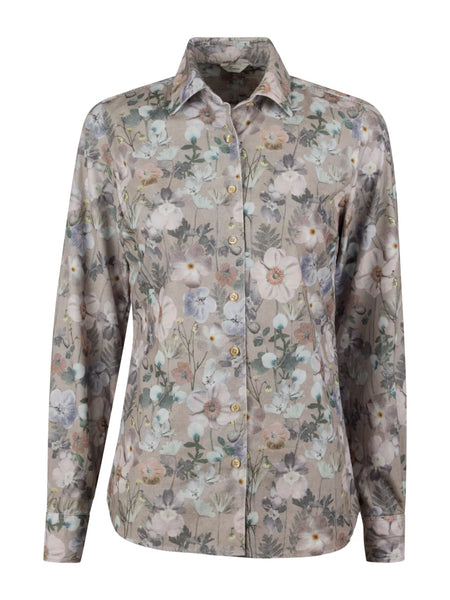 Siri babyfløjls skjorte, blomstret